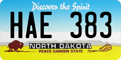 ND license plate HAE383