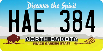 ND license plate HAE384