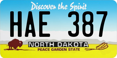 ND license plate HAE387