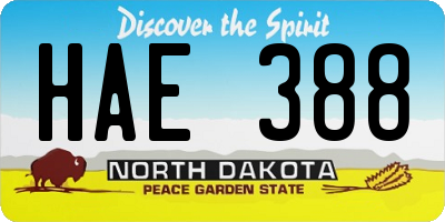 ND license plate HAE388