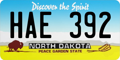 ND license plate HAE392