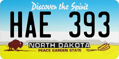 ND license plate HAE393