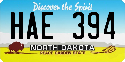 ND license plate HAE394