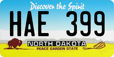 ND license plate HAE399