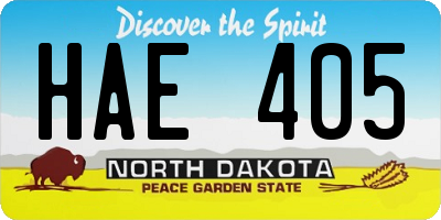 ND license plate HAE405