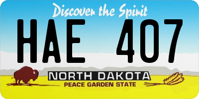 ND license plate HAE407