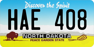 ND license plate HAE408