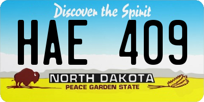 ND license plate HAE409