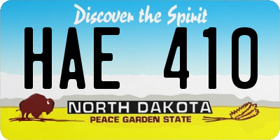 ND license plate HAE410