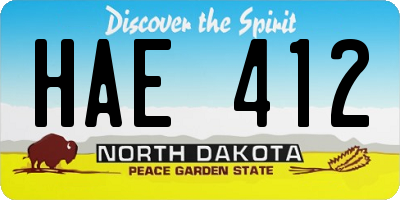 ND license plate HAE412