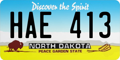 ND license plate HAE413