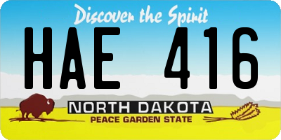 ND license plate HAE416