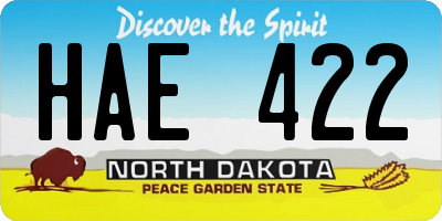 ND license plate HAE422