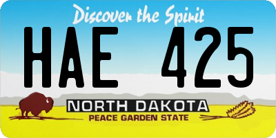 ND license plate HAE425