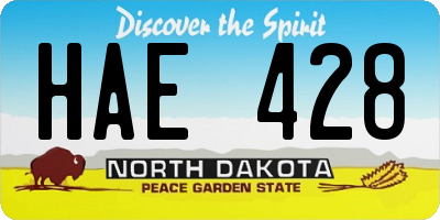 ND license plate HAE428