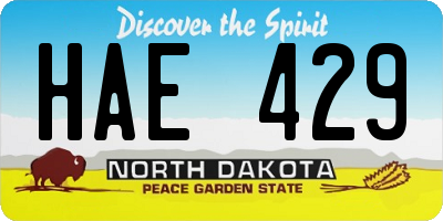 ND license plate HAE429