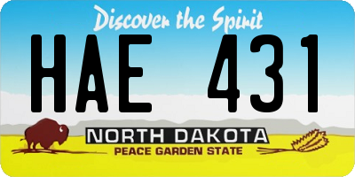 ND license plate HAE431