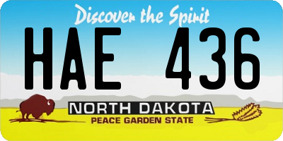 ND license plate HAE436