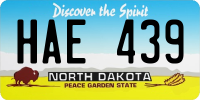 ND license plate HAE439