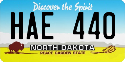 ND license plate HAE440