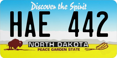 ND license plate HAE442