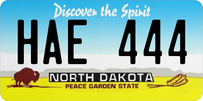 ND license plate HAE444