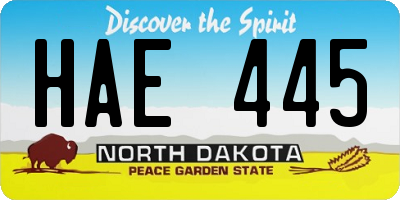 ND license plate HAE445