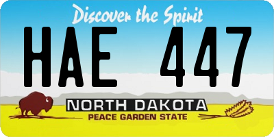 ND license plate HAE447