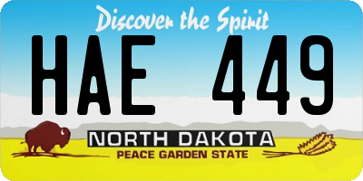 ND license plate HAE449