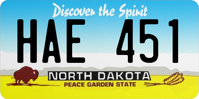 ND license plate HAE451