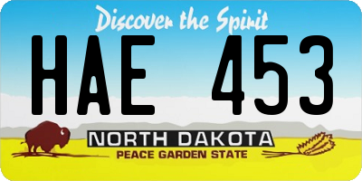 ND license plate HAE453