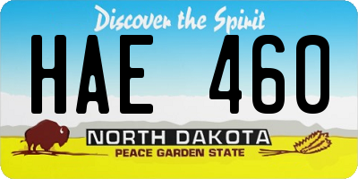 ND license plate HAE460