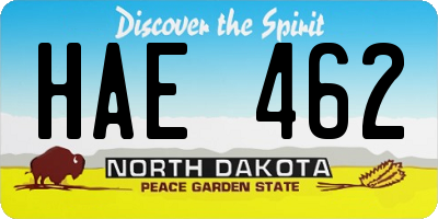 ND license plate HAE462