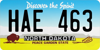 ND license plate HAE463