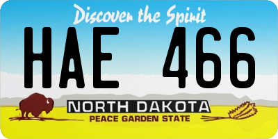 ND license plate HAE466