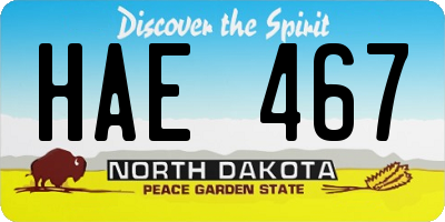 ND license plate HAE467