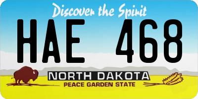 ND license plate HAE468