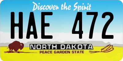 ND license plate HAE472