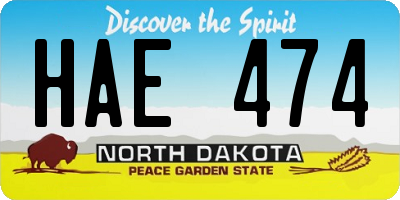 ND license plate HAE474