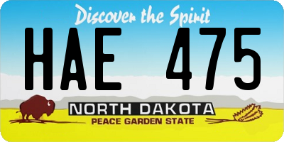 ND license plate HAE475