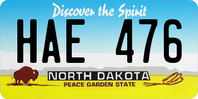 ND license plate HAE476
