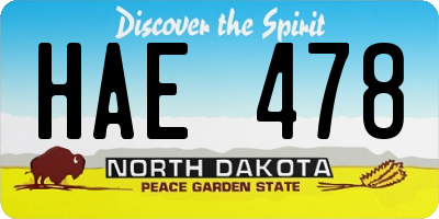 ND license plate HAE478