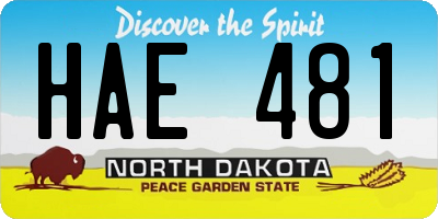 ND license plate HAE481