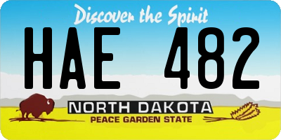 ND license plate HAE482