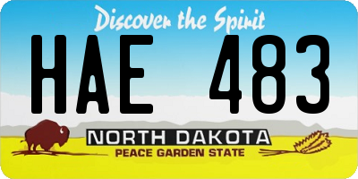 ND license plate HAE483