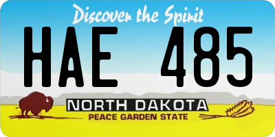 ND license plate HAE485