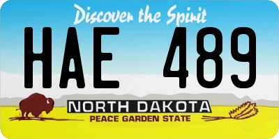 ND license plate HAE489