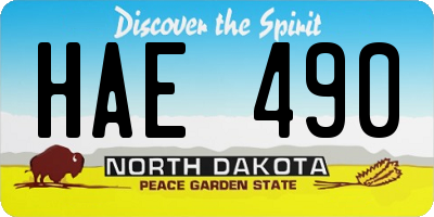 ND license plate HAE490