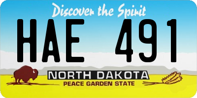 ND license plate HAE491