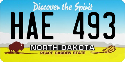 ND license plate HAE493